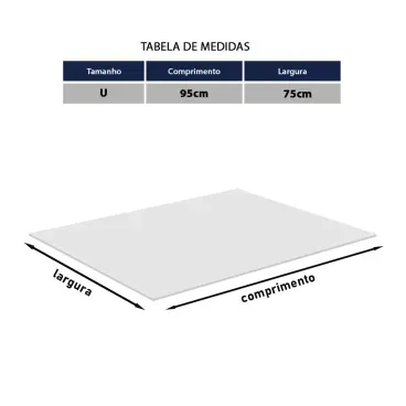Tabela de medidas do Cobertor Fabrica Pet tamanho unico